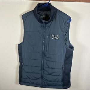 Burlebo Puffer Quilted Vest Gray Medium UPF 50 Windproof Water Resistant Zipper
